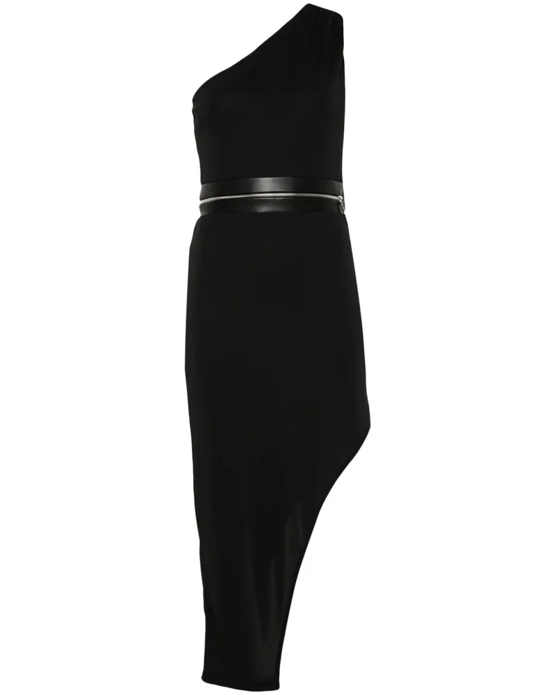 Patrizia Pepe Asymmetrisches Kleid mit Reißverschluss - Schwarz Schwarz