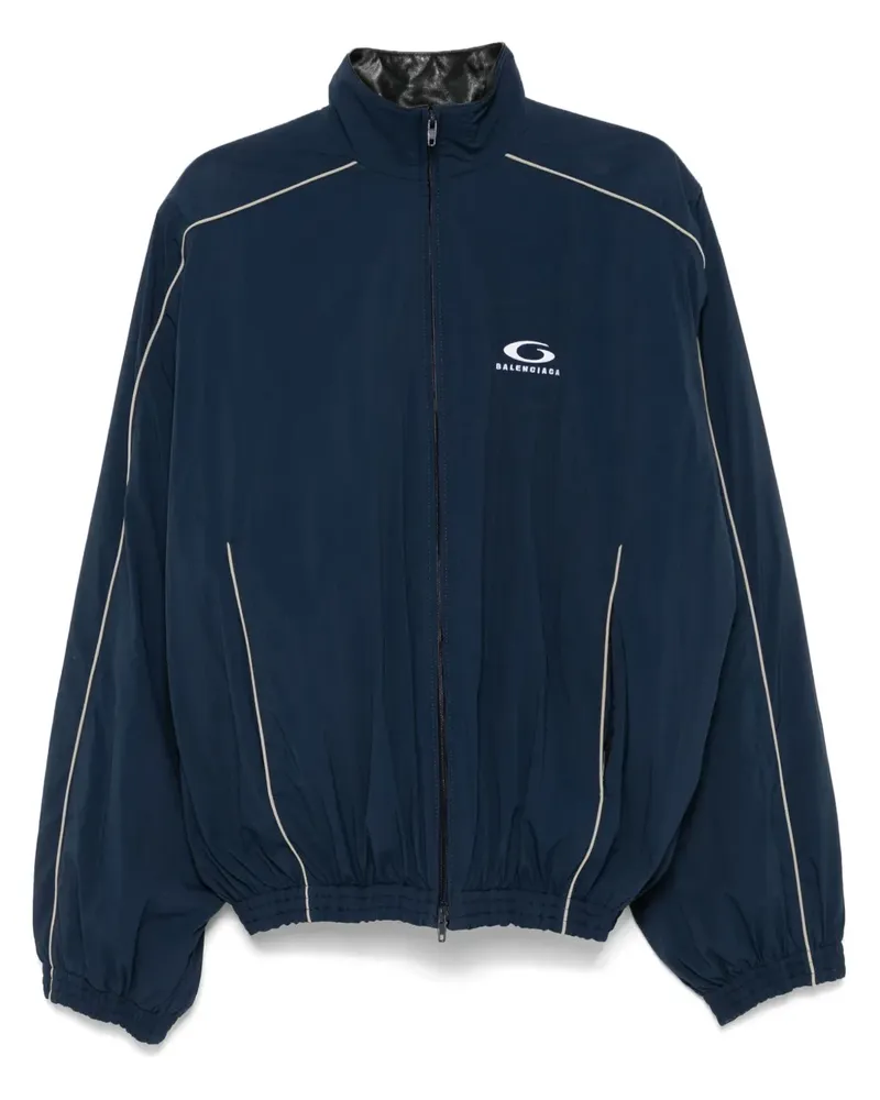 Balenciaga Sportjacke in Knitteroptik - Blau Blau