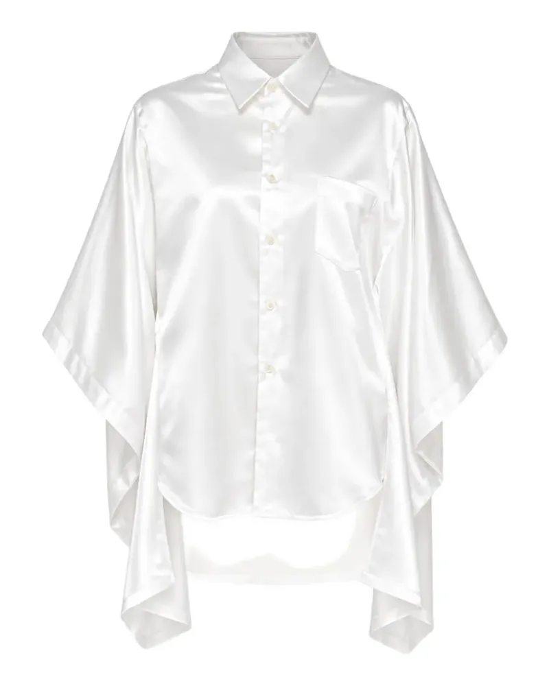 Comme des Garçons cape-style satin shirt - Weiß Weiß