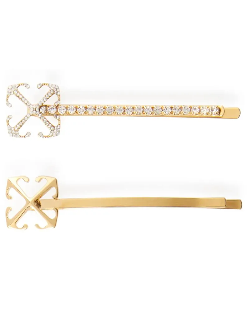 OFF-WHITE Arrow Haarspangen (2er-Set Gold