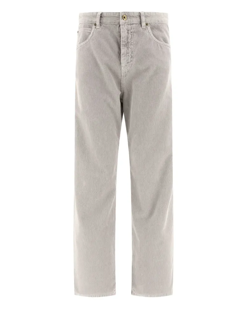 Miu Miu Cordhose mit Logo-Stickerei - Grau Grau