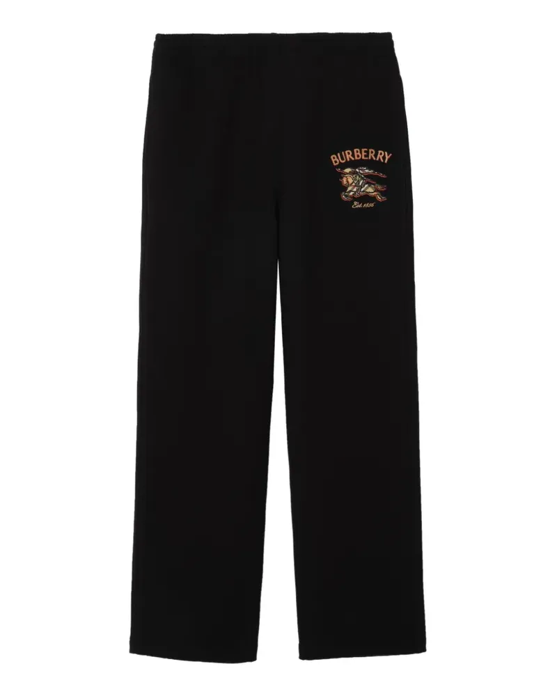 Burberry checkered knight-logo cotton track pants - Schwarz Schwarz