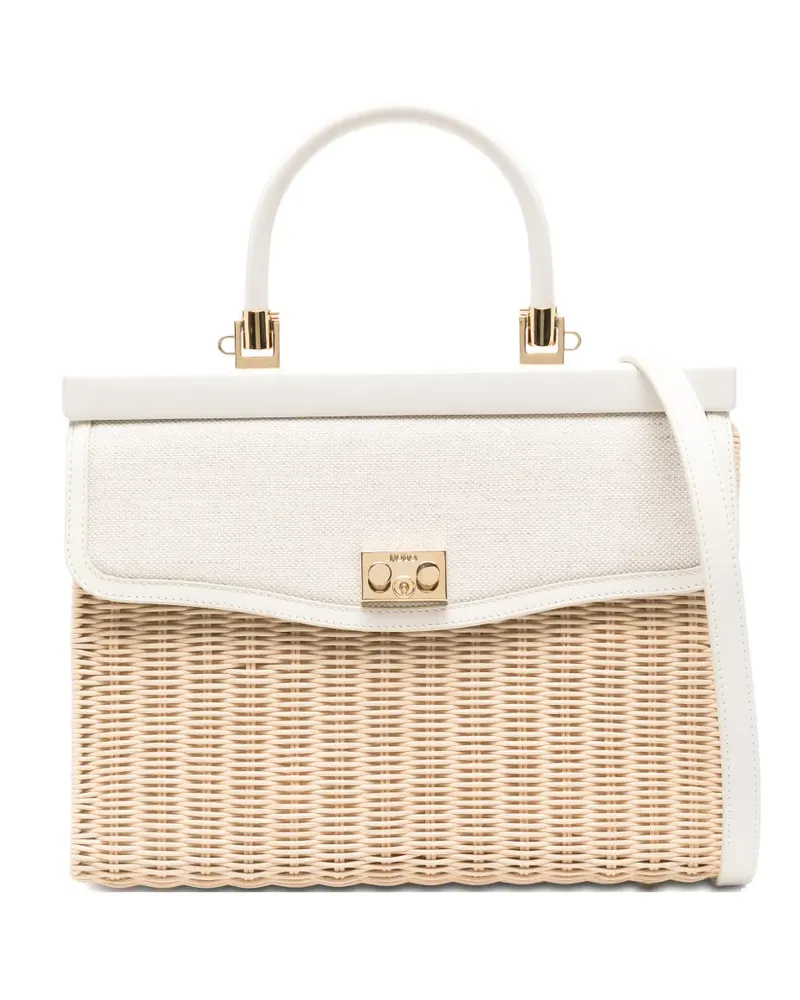 Rodo Shopper mit Webmuster - Nude Nude