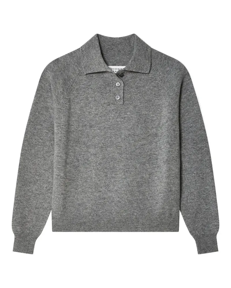 Maison Margiela fine-knit polo shirt - Grau Grau