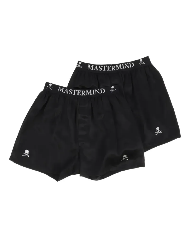 Mastermind World logo-waistband silk boxers (set of two) - Schwarz Schwarz