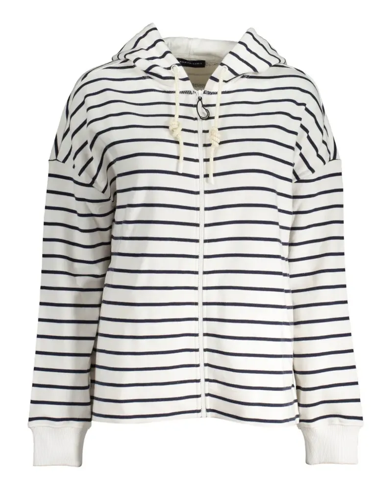 North Sails striped zip-up hoodie - Weiß Weiß
