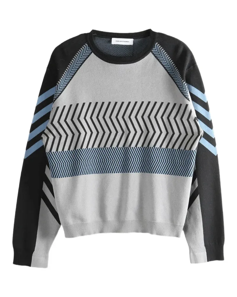 KIKO KOSTADINOV chevron-pattern sweatshirt - Grau Grau