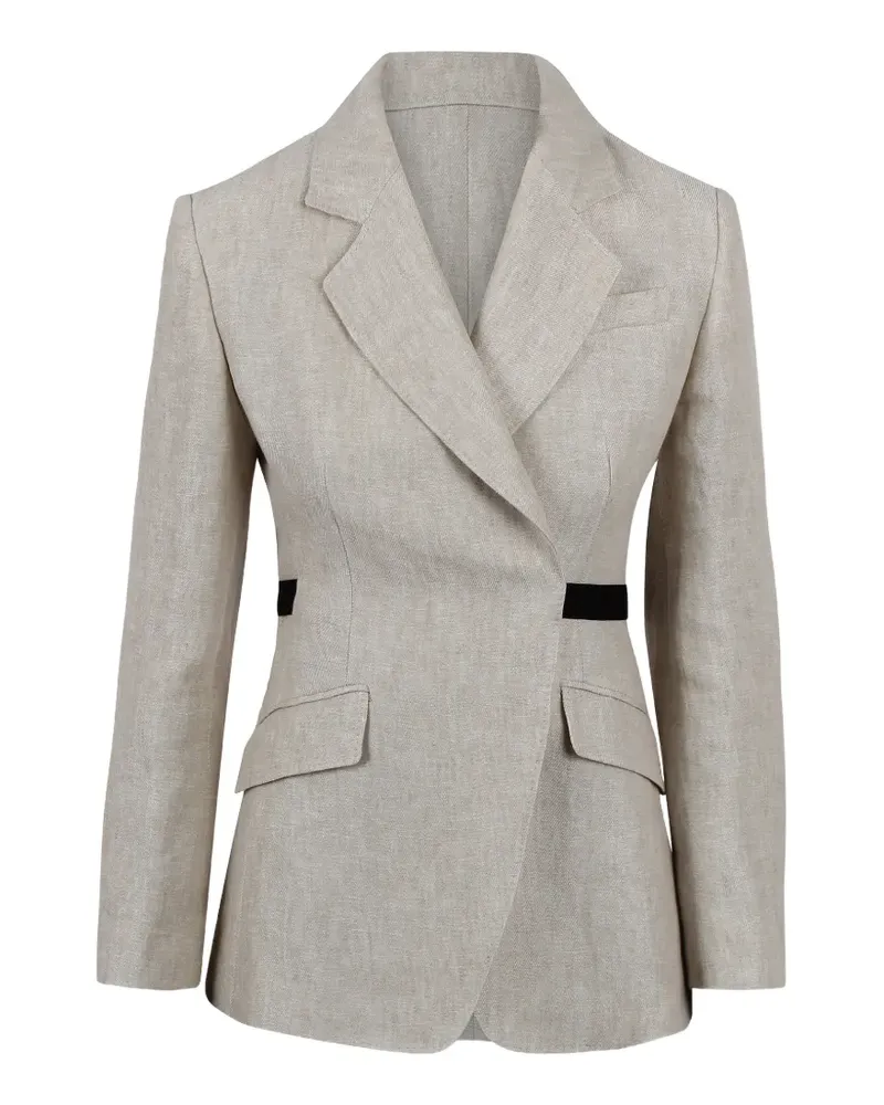 Max Mara belted peak-lapel blazer - Nude Nude