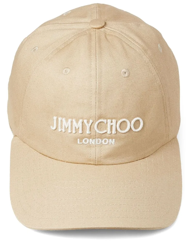 Jimmy Choo Baseballkappe mit Logo-Stickerei - Nude Nude