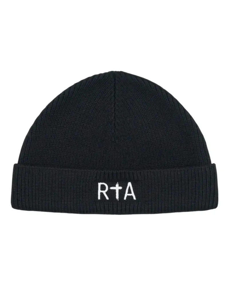 RTA logo-detail beanie hat - Schwarz Schwarz