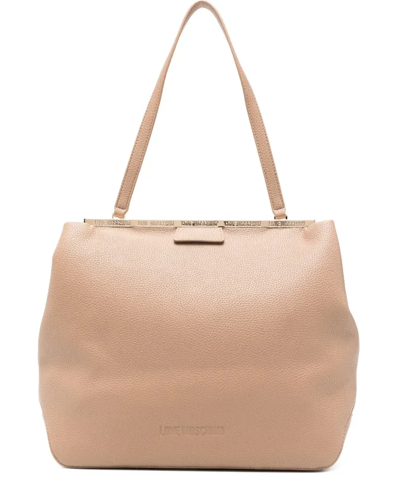 Moschino Schultertasche mit Logo - Nude Nude