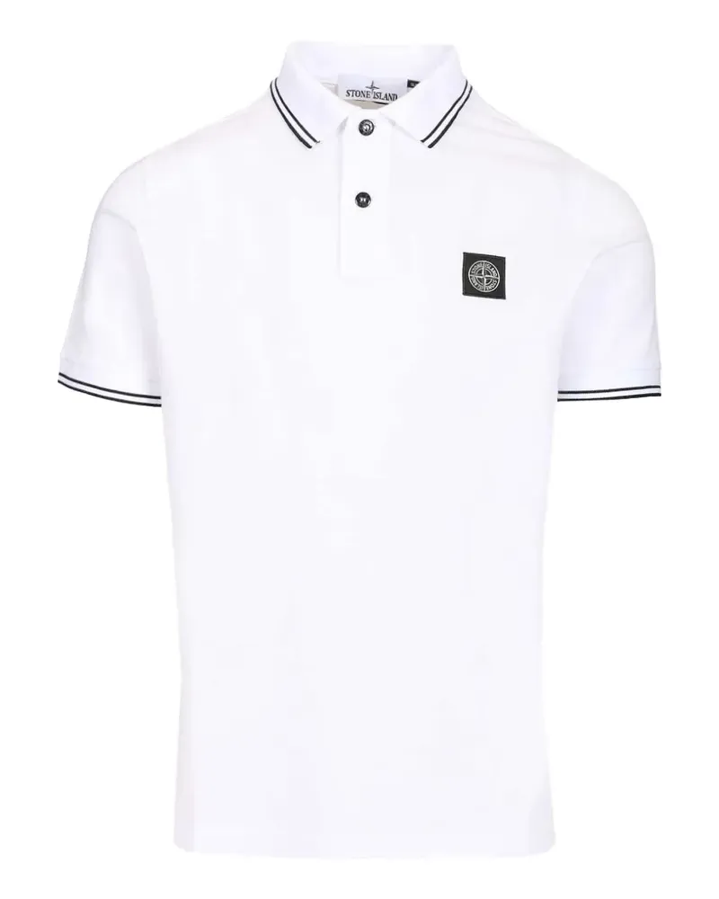 Stone Island Poloshirt mit Kontrastdetails - Weiß Weiß