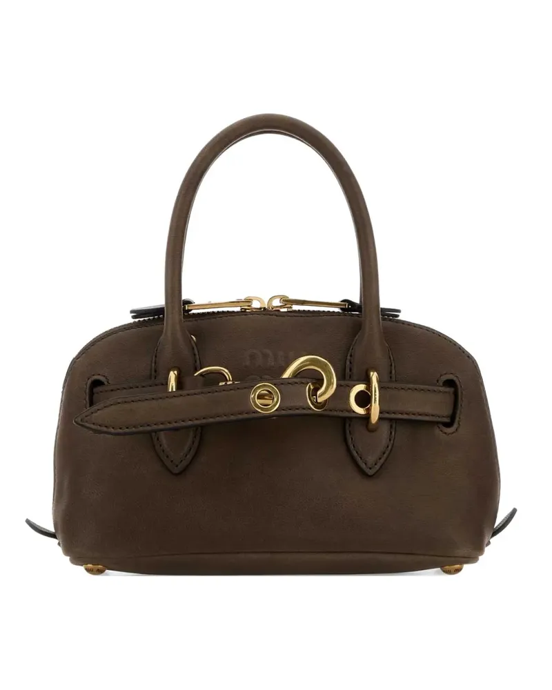 Miu Miu mini Aventure leather tote bag - Braun Braun