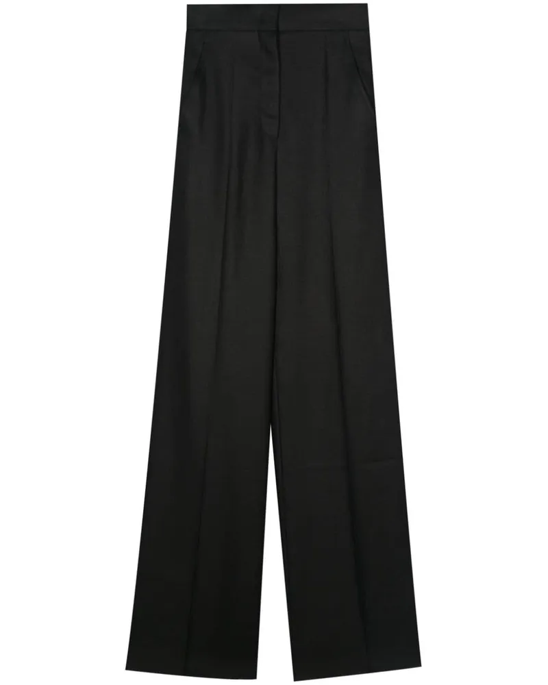 Max Mara Hangar Leinenhose mit weitem Bein Schwarz