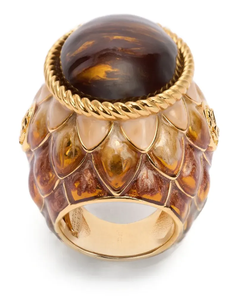 Roberto Cavalli Ring mit Schmucksteinen - Gold Gold