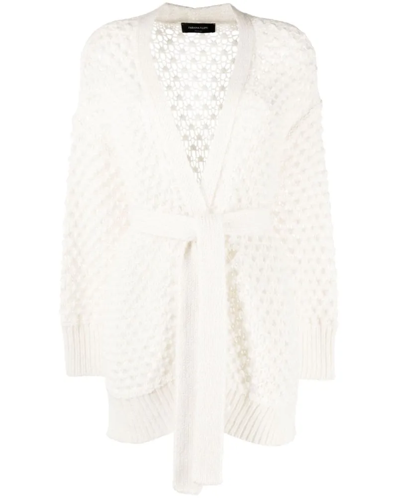 Fabiana Filippi Cardigan mit Gürtel - Weiß Weiß
