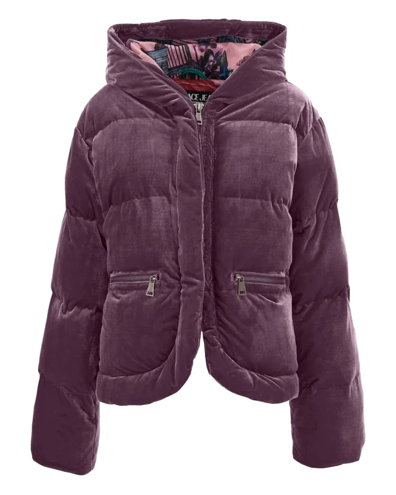 Versace Jeans Daunenjacke in Samtoptik - Violett Violett