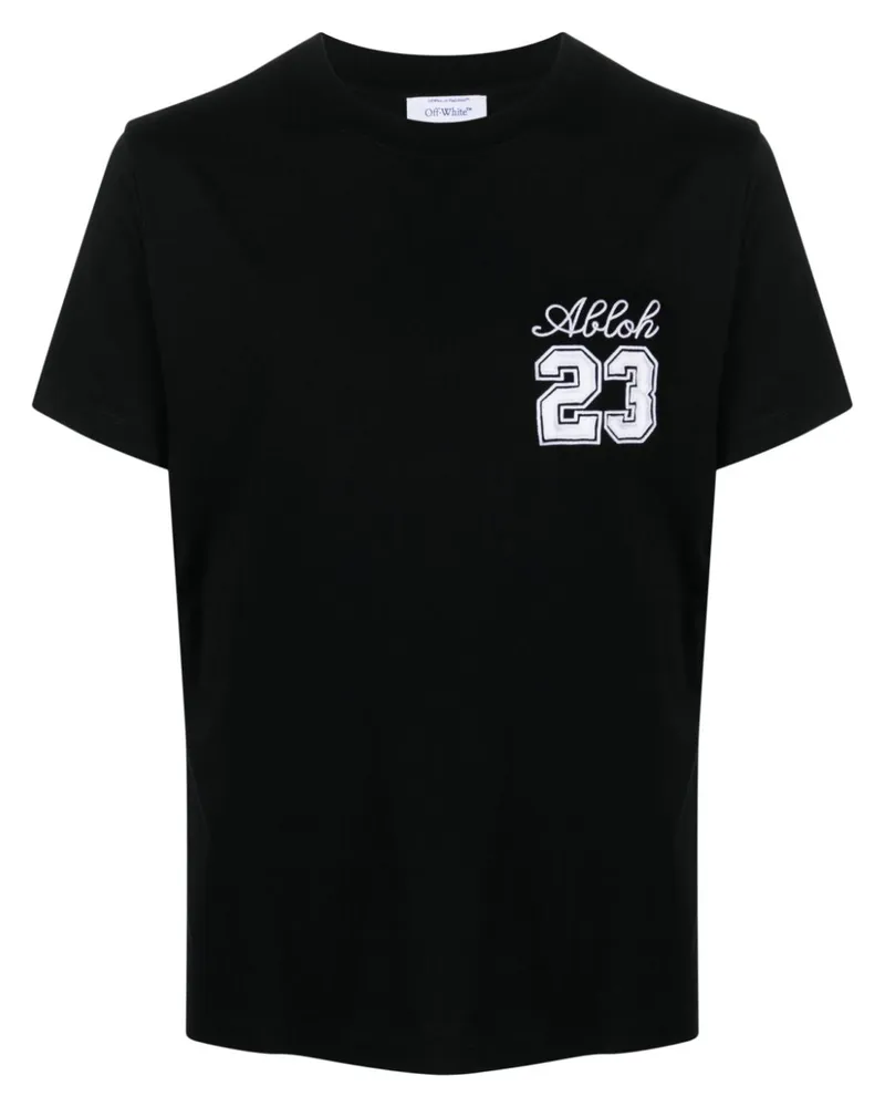 OFF-WHITE T-Shirt mit "23"-Stickerei - Schwarz Schwarz