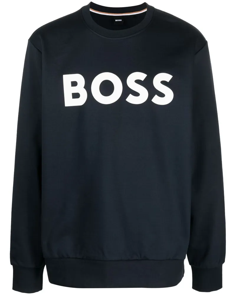 HUGO BOSS Sweatshirt mit Logo-Print - Blau Blau