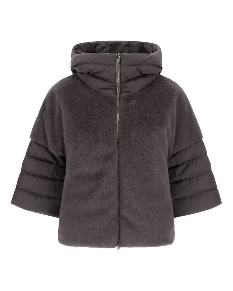 Herno Gefütterte Jacke mit Pelzbesatz - Grau Grau