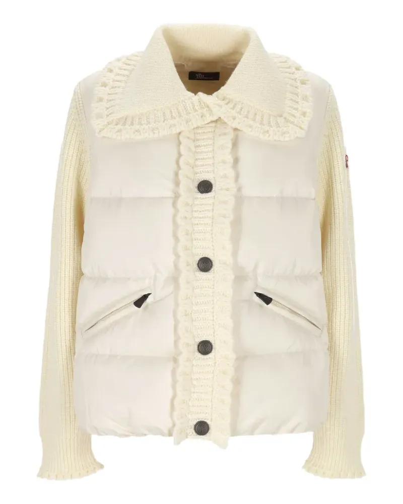 Moncler quilted panelled sweater - Nude Nude
