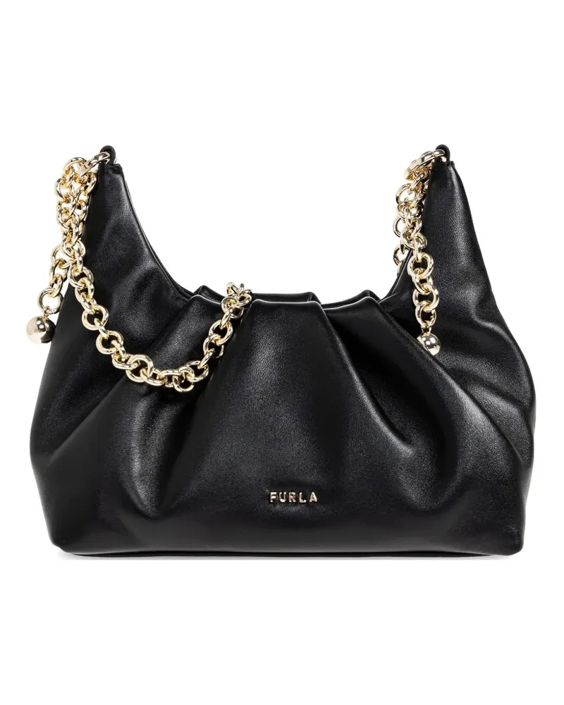Furla Delia Schultertasche mit Kette - Schwarz Schwarz