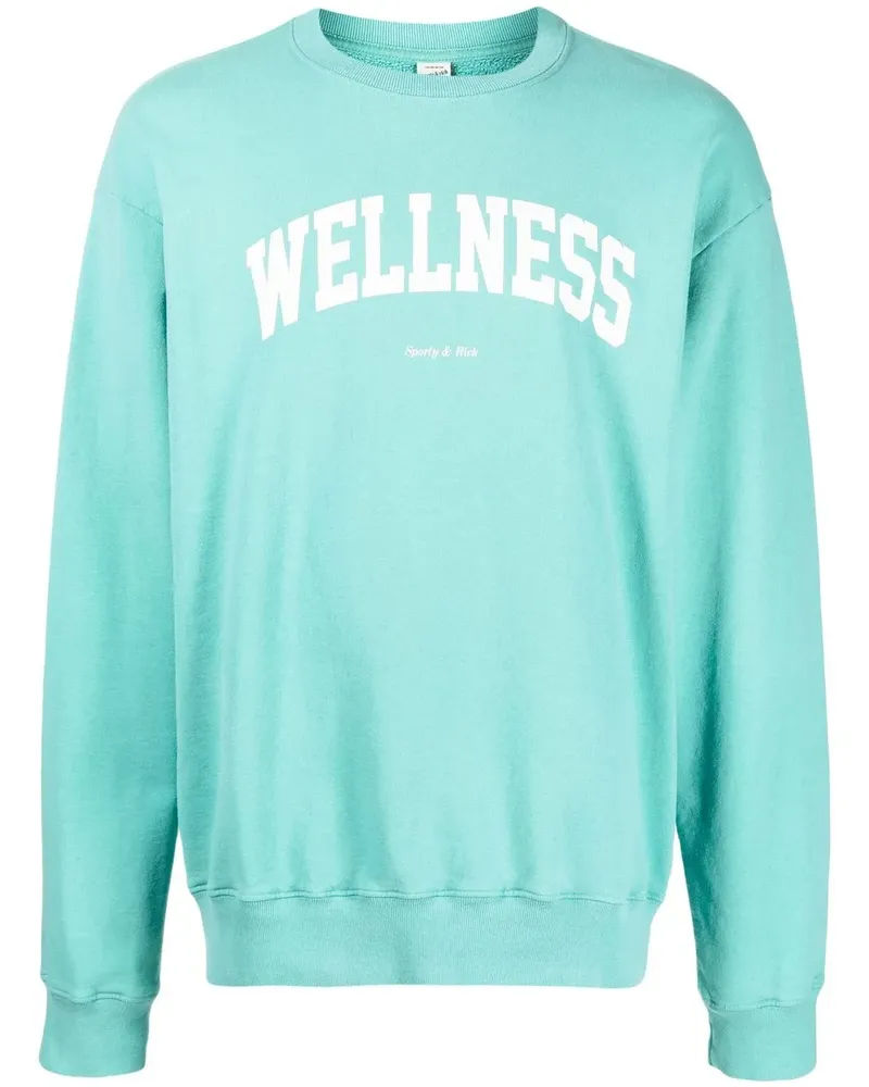SPORTY & RICH Sweatshirt mit Logo-Print - Blau Blau