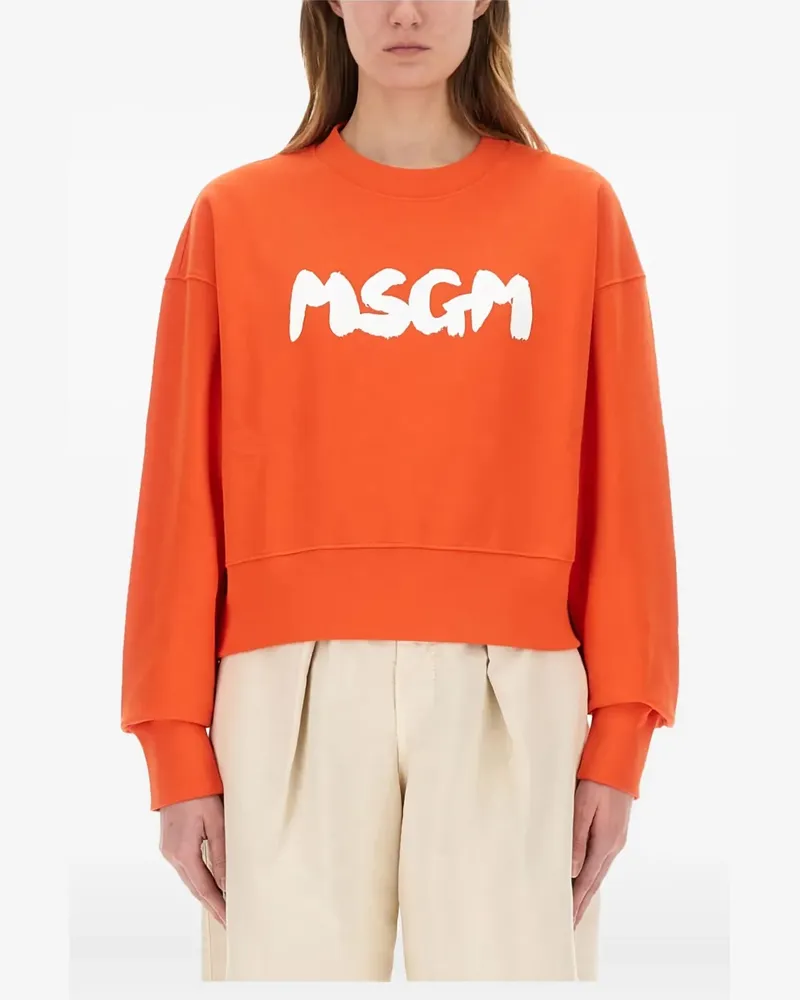 MSGM Sweatshirt mit Logo-Print - Orange Orange