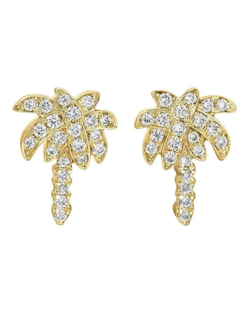 ANITA KO 18kt Palm Tree Gelbgoldohrringe mit Diamanten Gold