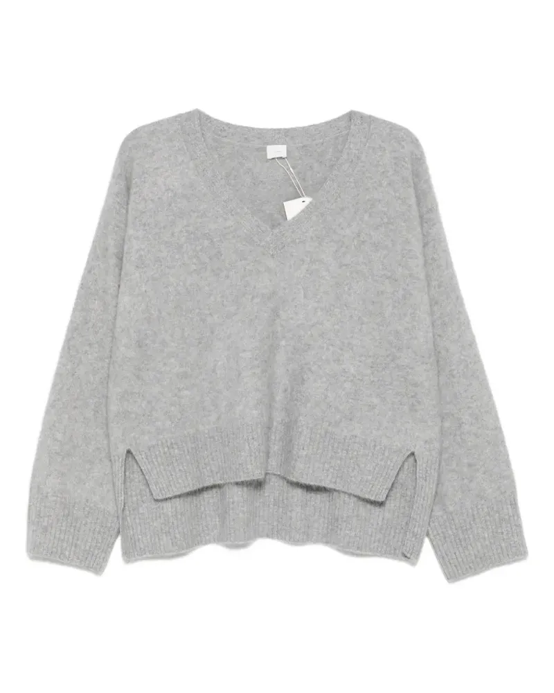 C.T.plage V-neck side-slit sweater - Grau Grau