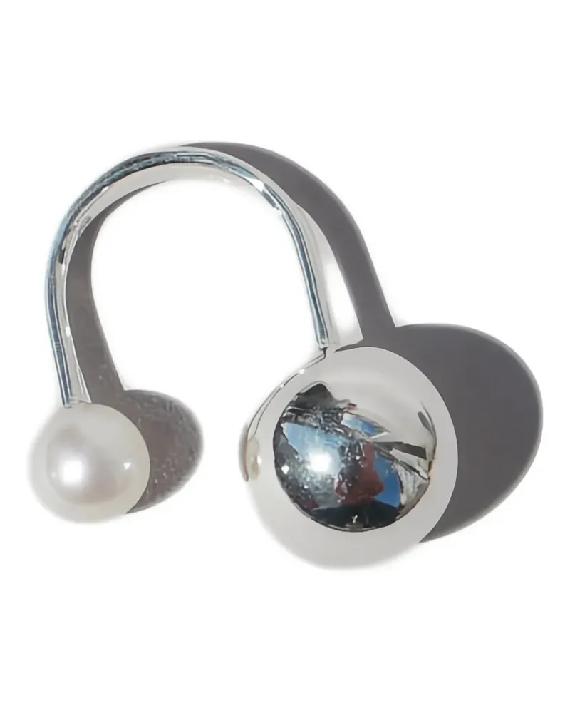 Saskia Diez Ring mit Perlendetail - Silber Silber