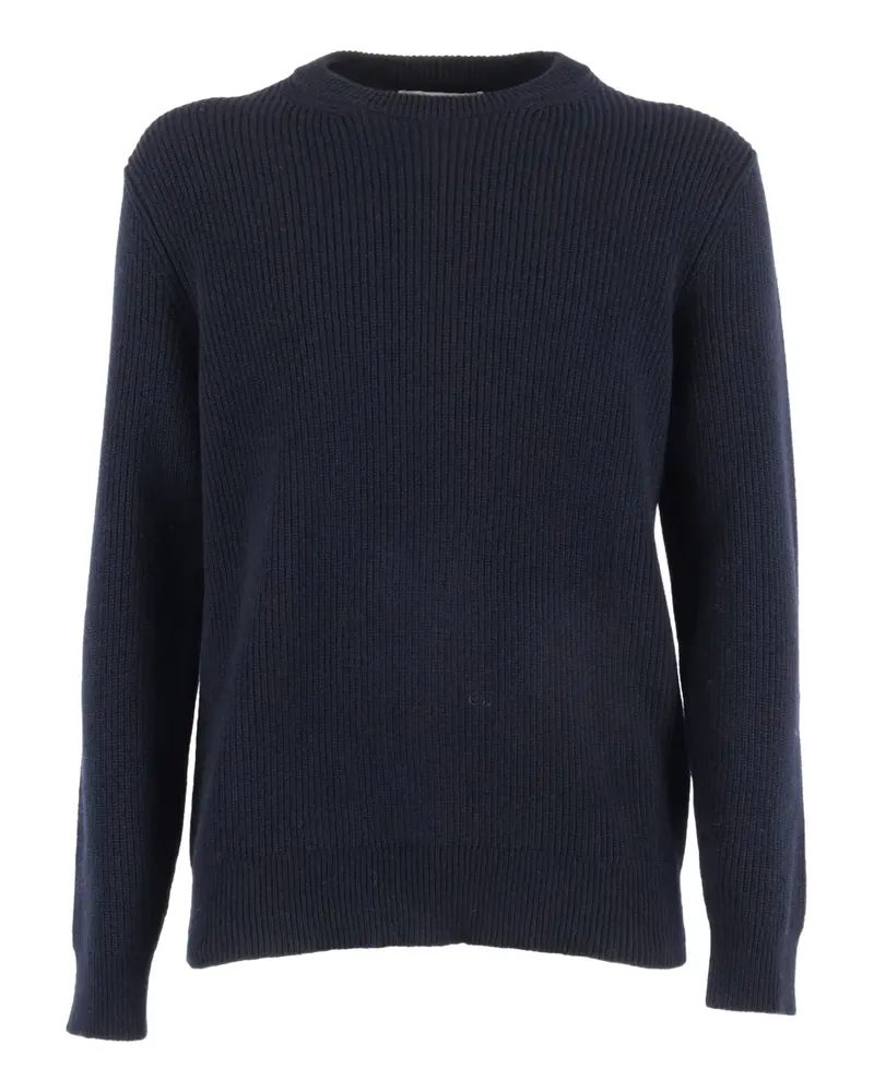 Ballantyne Gerippter Pullover mit rundem Ausschnitt - Blau Blau