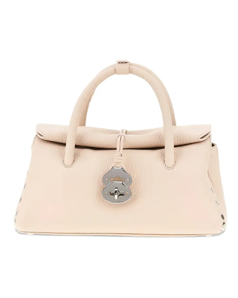 Zanellato Dott studded top-handle tote bag - Nude Nude