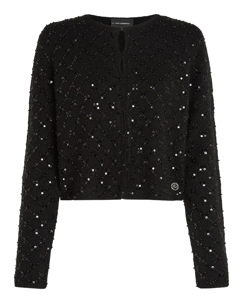 Karl Lagerfeld Cardigan mit Pailletten - Schwarz Schwarz