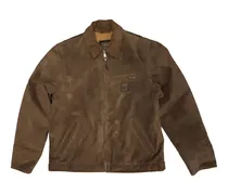 Wildlederjacke mit Reißverschluss - Braun