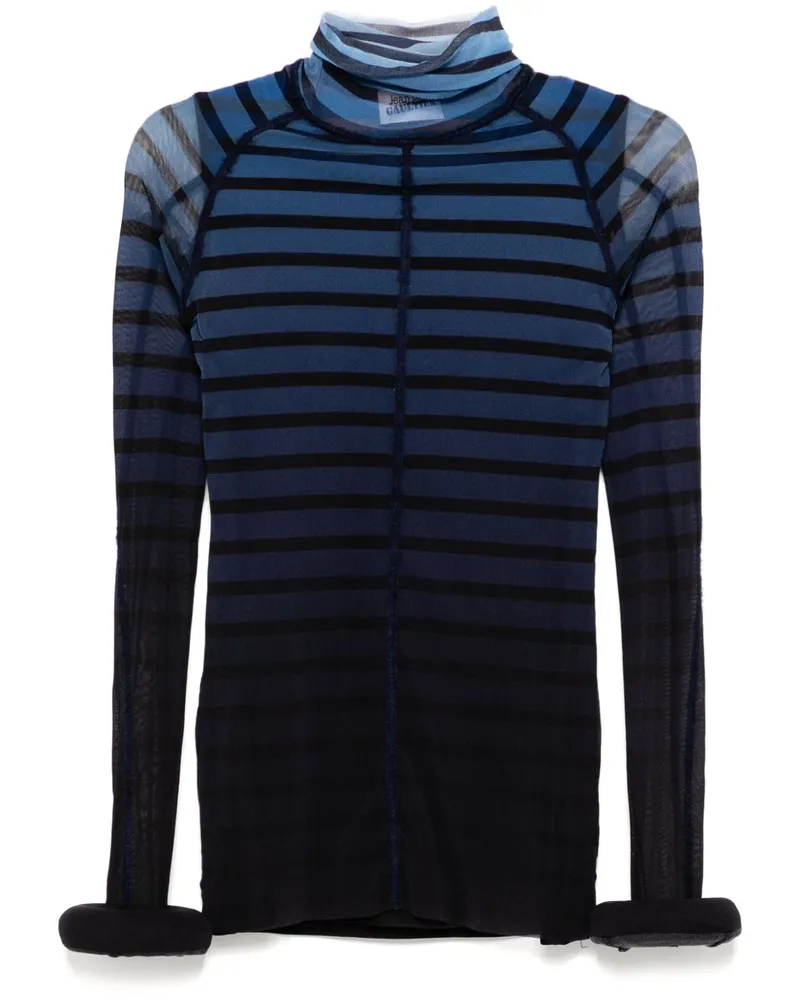 Jean Paul Gaultier Gestreiftes Oberteil mit 3D - Blau Blau