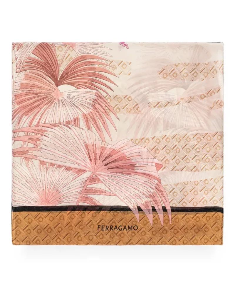 Ferragamo Seidenschal mit Print - Nude Nude