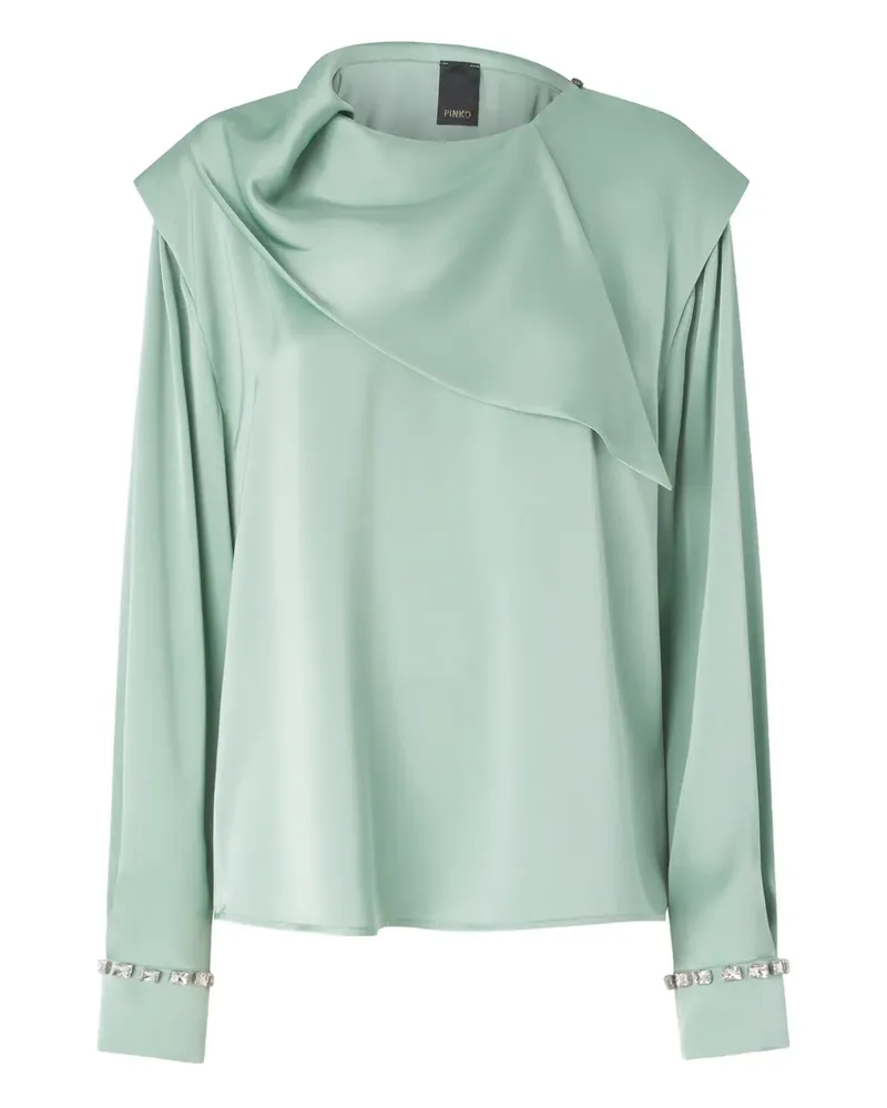 Pinko draped embellished-cuff top - Grau Grau