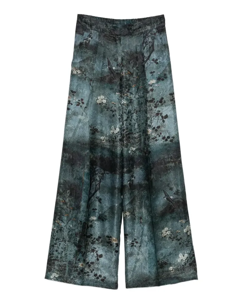 Pierre-Louis Mascia Weite Hose mit abstraktem Print - Blau Blau