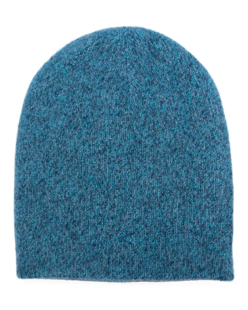 Frenckenberger Fein gestrickte Beanie - Blau Blau