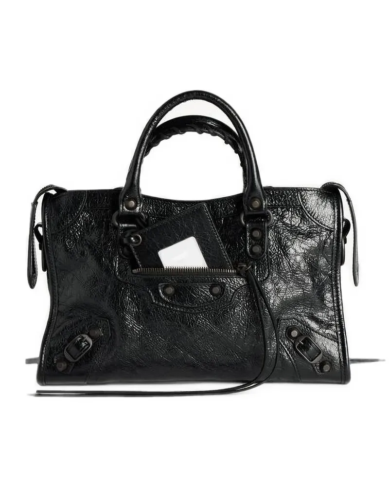Balenciaga 2000s kleine Le City Schultertasche aus Lammleder - Schwarz Schwarz
