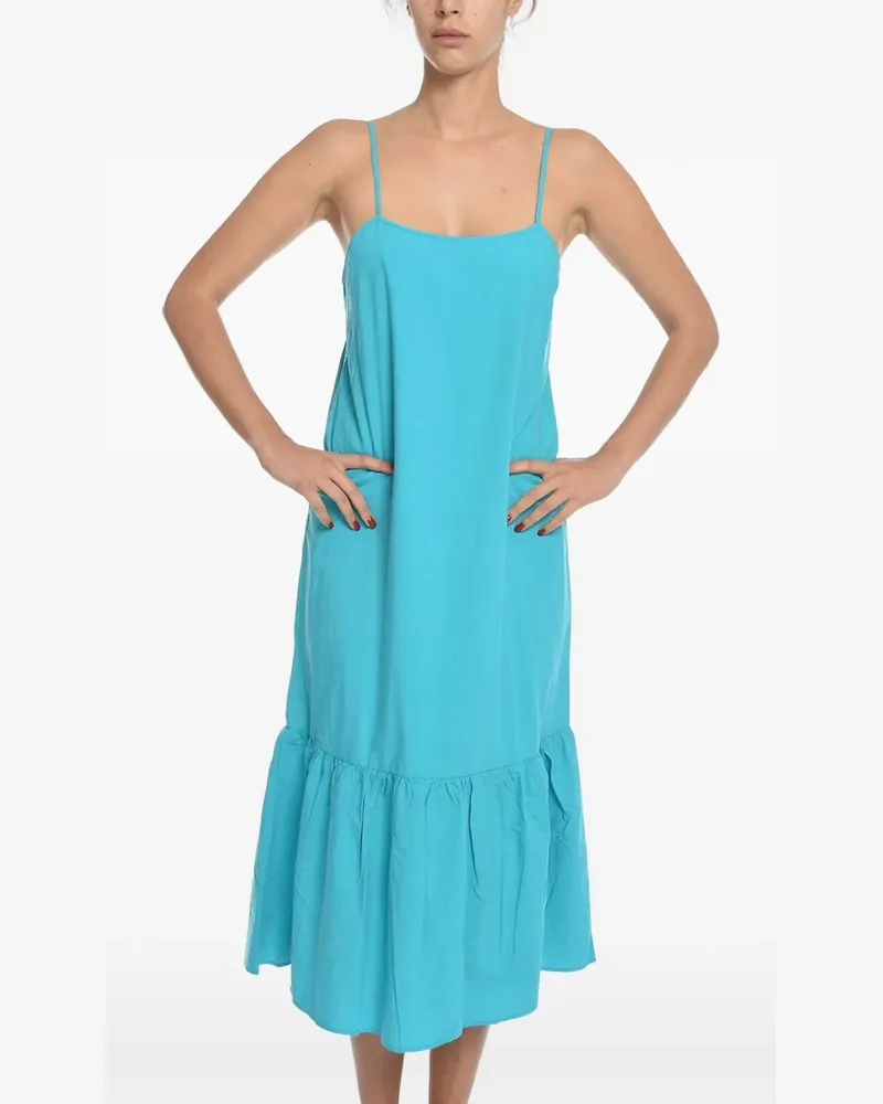 Samsøe & Samsøe Gerüschtes Sarasa Midikleid - Blau Blau