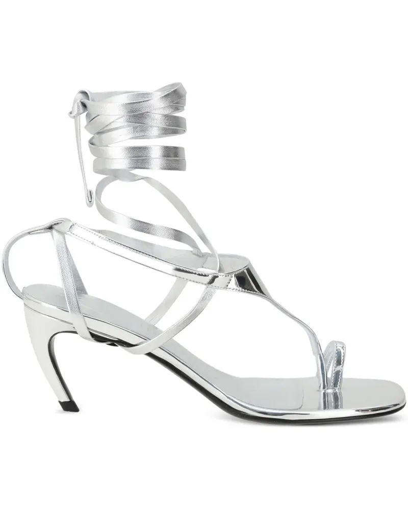 ATTICO Personalisierbare Sandalen mit Design-Absatz 65mm - Silber Silber