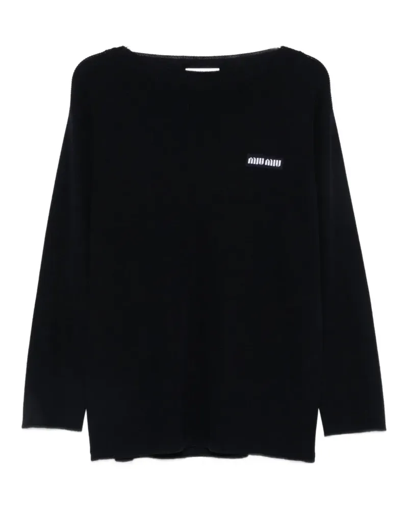 Miu Miu logo-knit sweater - Blau Blau