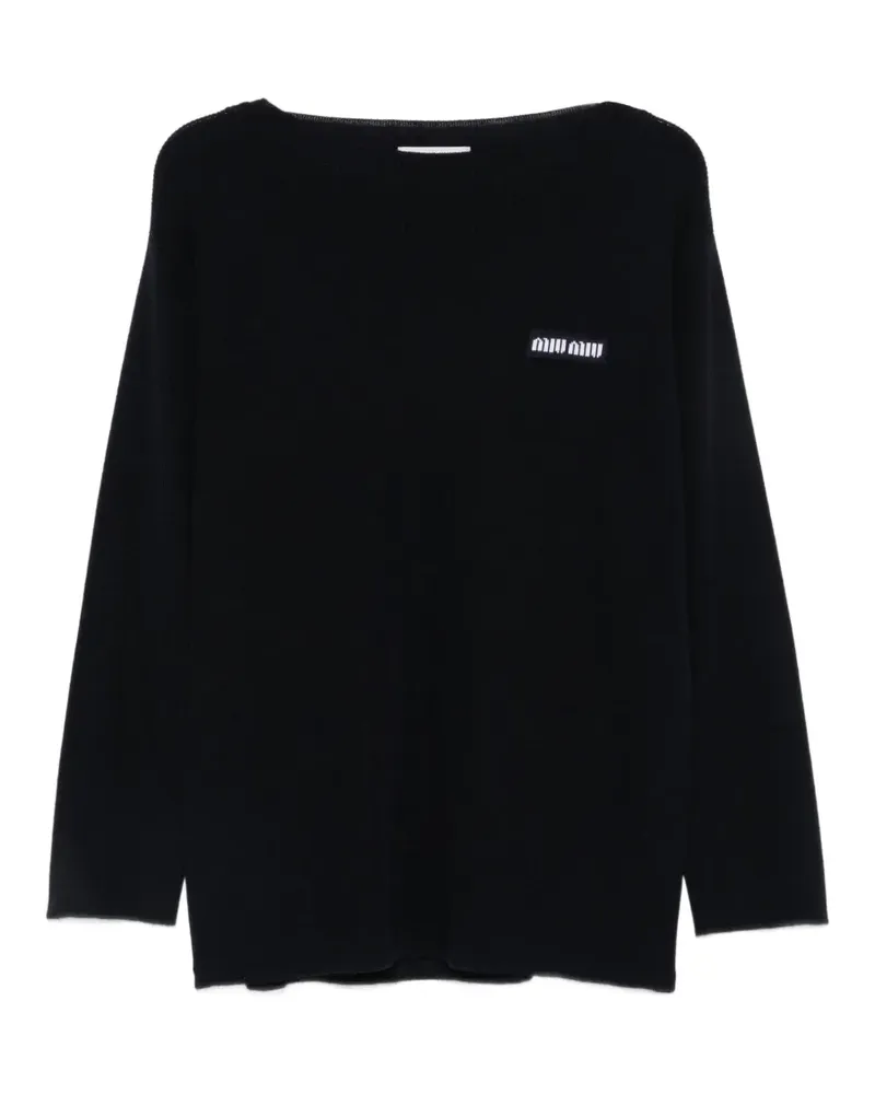 Miu Miu logo-knit sweater - Blau Blau