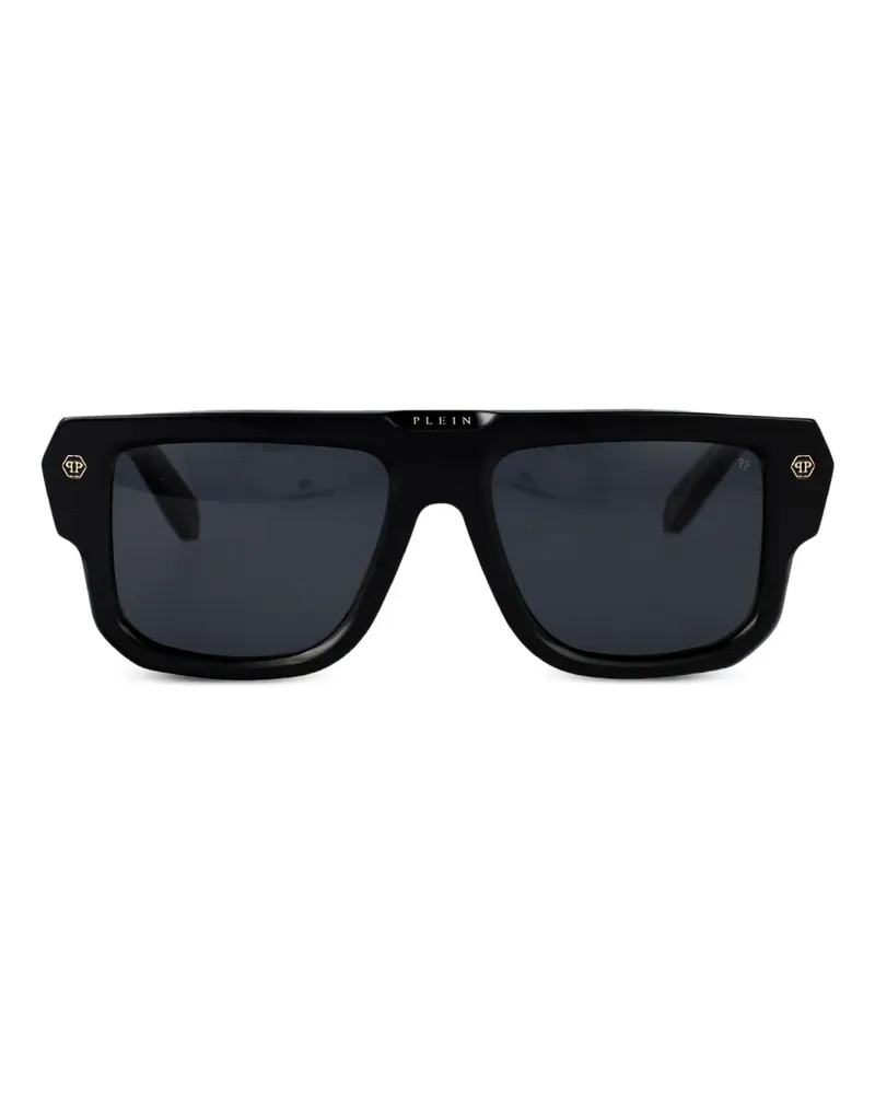 Philipp Plein Sonnenbrille mit D-Gestell - Schwarz Schwarz