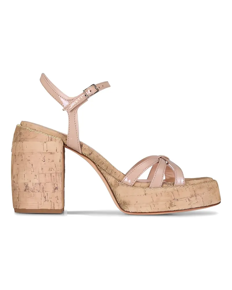 Attilio Giusti Leombruni bow-detail block-heel sandals - Nude Nude