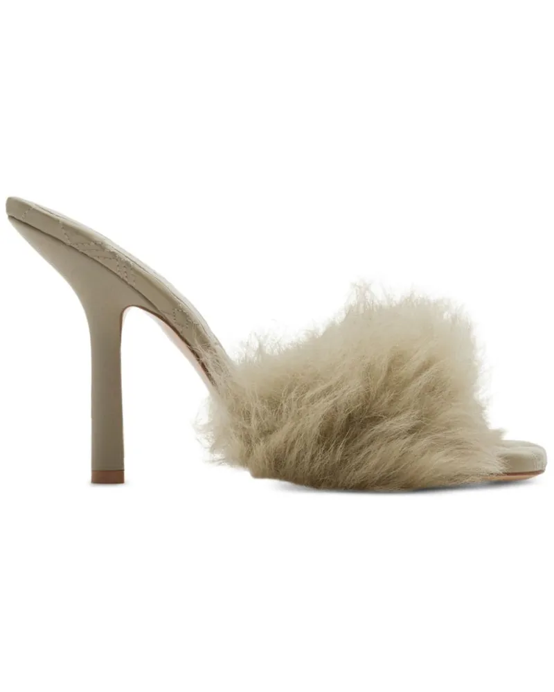 Burberry B Minnie Mules mit Shearling 105mm - Nude Nude