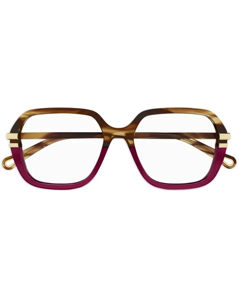 Chloé Brille mit Logo-Print - Braun Braun
