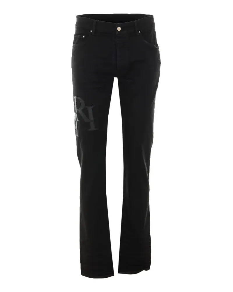 Amiri logo-patch waxed jeans - Schwarz Schwarz